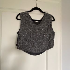 Haute Hippie Beaded Crop Top